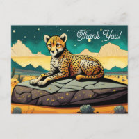 Cartoon Wild Leopard in der Wüste Vielen Dank
