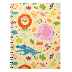 Cartoon Wild Pattern Spiral Foto Notebook Notizblock