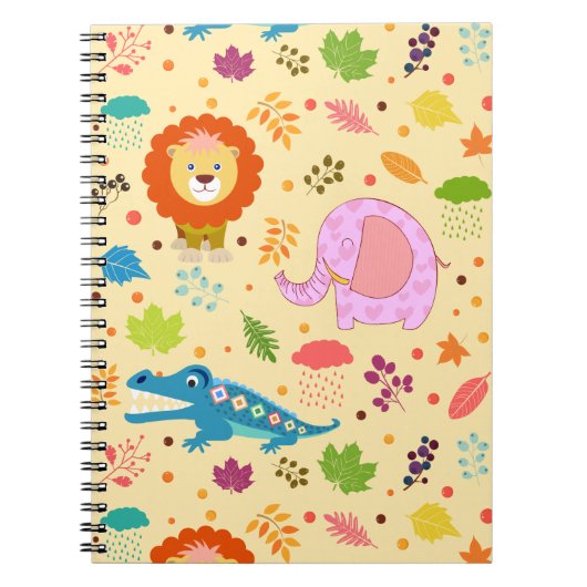 Cartoon Wild Pattern Spiral Foto Notebook Notizblock (Vorderseite)