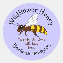 Cartoon Wildblume Honey Jar Label Stickers
