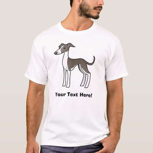 Cartoon-Windhund/Whippet/italienischer Windhund T-Shirt (Vorderseite)