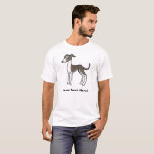 Cartoon-Windhund/Whippet/italienischer Windhund T-Shirt (Vorne ganz)