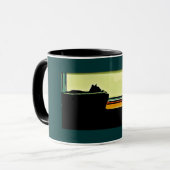 Cartoon Window Kätzchen Tasse (Vorderseite Links)