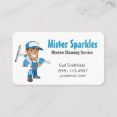 Cartoon Window Squeegee Cleaning Service Typ Visitenkarte (Vorderseite)