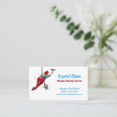 Cartoon Window Squeegee Typ Clearing Service Visitenkarte (Stehend Vorderseite)