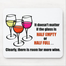 Cartoon Wine Glasses Glass Halb leere Spaß Wein Mousepad