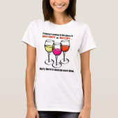 Cartoon Wine Glasses Glass Halb leere Spaß Wein T-Shirt (Vorderseite)