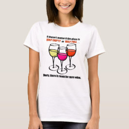 Cartoon Wine Glasses Glass Halb leere Spaß Wein T-Shirt