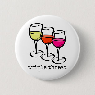 Cartoon Wine Glasses Triple Bedrohung Weinkultur u Button