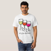 Cartoon Wine Glasses Triple Bedrohung Weinkultur u T-Shirt (Vorne ganz)