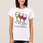 Cartoon Wine Glasses Triple Bedrohung Weinkultur u T-Shirt (Vorderseite)