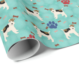 Cartoon Wire Fox Terrier Geschenkpapier