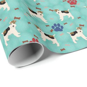 Cartoon Wire Fox Terrier Geschenkpapier