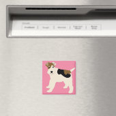 Cartoon Wire Fox Terrier Magnet (In Situ (Geschirrspüler))