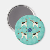 Cartoon Wire Fox Terrier Magnet (Vorderseite/Rückseite)