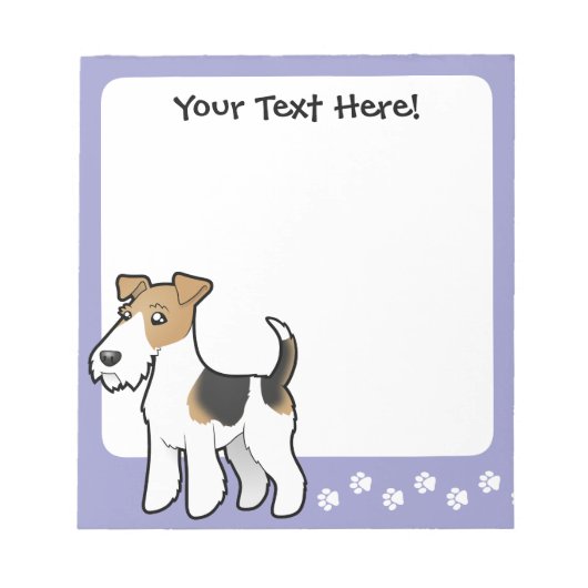 Cartoon Wire Fox Terrier Notizblock (Vorderseite)