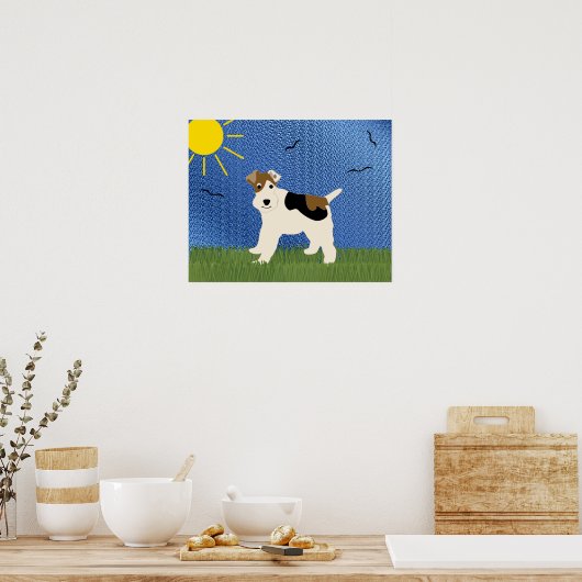 Cartoon Wire Fox Terrier Poster (Küche)