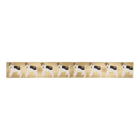 Cartoon Wire Fox Terrier Ripsband (Vorderseite)
