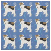 Cartoon Wire Fox Terrier Stoff (Muster)