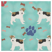 Cartoon Wire Fox Terrier Stoff (Nahaufnahme)