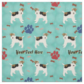 Cartoon Wire Fox Terrier Stoff (Muster)