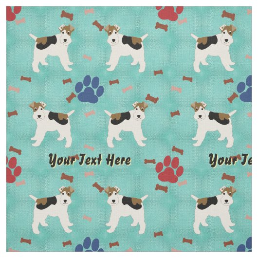 Cartoon Wire Fox Terrier Stoff (Muster)