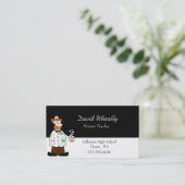 Cartoon-Wissenschafts-Lehrer-Geschäfts-Karte Visitenkarte (Stehend Vorderseite)