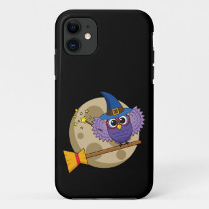 Cartoon Wizard Owl Flying on Broom Case-Mate iPhone Hülle