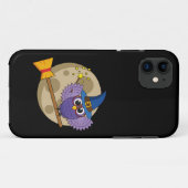 Cartoon Wizard Owl Flying on Broom Case-Mate iPhone Hülle (Rückseite (Horizontal))