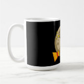 Cartoon Wizard Owl Flying on Broom Kaffeetasse (Links)