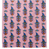 Cartoon Wizard Owl Muster Duschvorhang (Vorderseite)