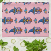 Cartoon Wizard Owl Muster Geschirrtuch (Gefaltet)
