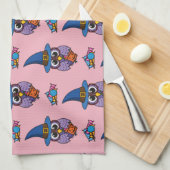 Cartoon Wizard Owl Muster Geschirrtuch (Viertel Falte)