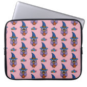 Cartoon Wizard Owl Muster Laptopschutzhülle (Vorderseite)