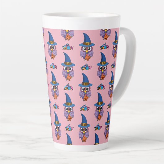 Cartoon Wizard Owl Muster Milchtasse (Rechte Ecke)