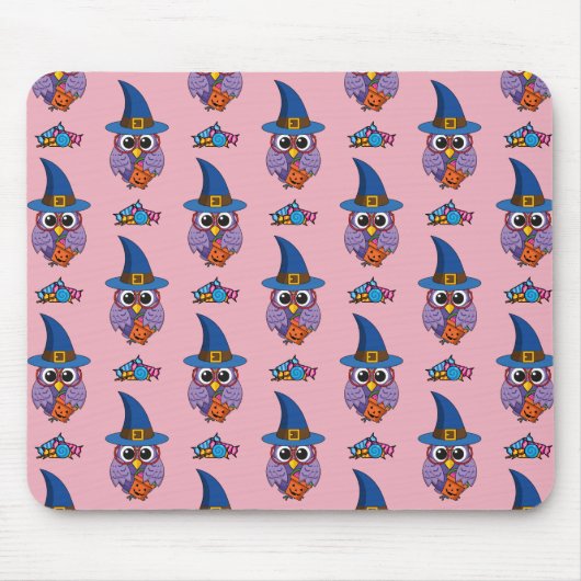 Cartoon Wizard Owl Muster Mousepad (Vorne)