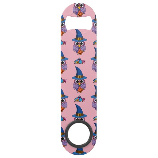 Cartoon Wizard Owl Muster Speed Flaschenöffner (Vorderseite)
