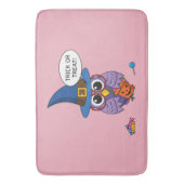 Cartoon Wizard Owl - Trick oder Treten Badematte (Vorderseite Vertikal)