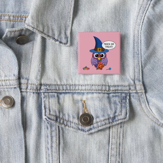 Cartoon Wizard Owl - Trick oder Treten Button (Beispiel)