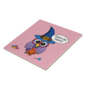 Cartoon Wizard Owl - Trick oder Treten Fliese (Seite)