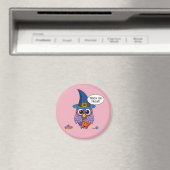 Cartoon Wizard Owl - Trick oder Treten Magnet (In Situ (Geschirrspüler))