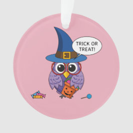 Cartoon Wizard Owl - Trick oder Treten Ornament