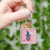 Cartoon Wizard Owl - Trick oder Treten Schlüsselanhänger (Hand)