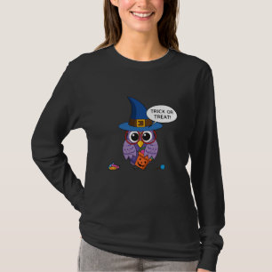Cartoon Wizard Owl - Trick oder Treten T-Shirt