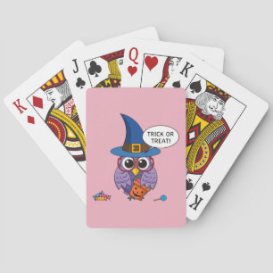 Cartoon Wizard Owl - Trick or Treat Spielkarten