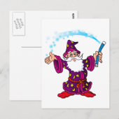 Cartoon Wizard Postkarte (Vorne/Hinten)