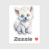 Cartoon Wolf-Abbildung Aufkleber (Blatt)