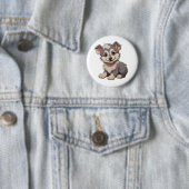 Cartoon Wolf-Abbildung Button (Beispiel)