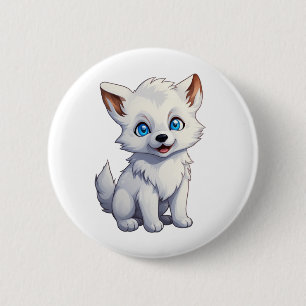 Cartoon Wolf-Abbildung Button