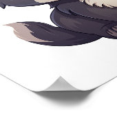 Cartoon Wolf-Abbildung Poster (Ecke)